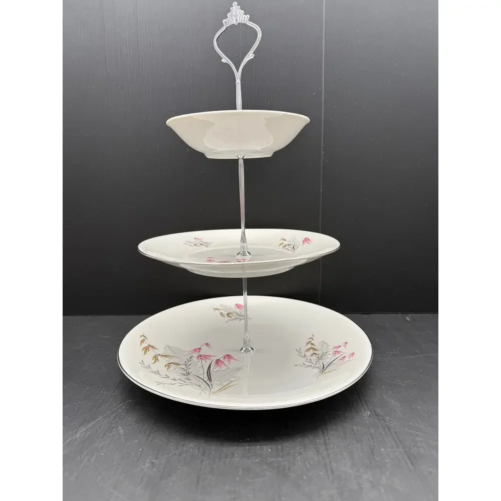 Handmade Tiered Tray from Vintage Plates